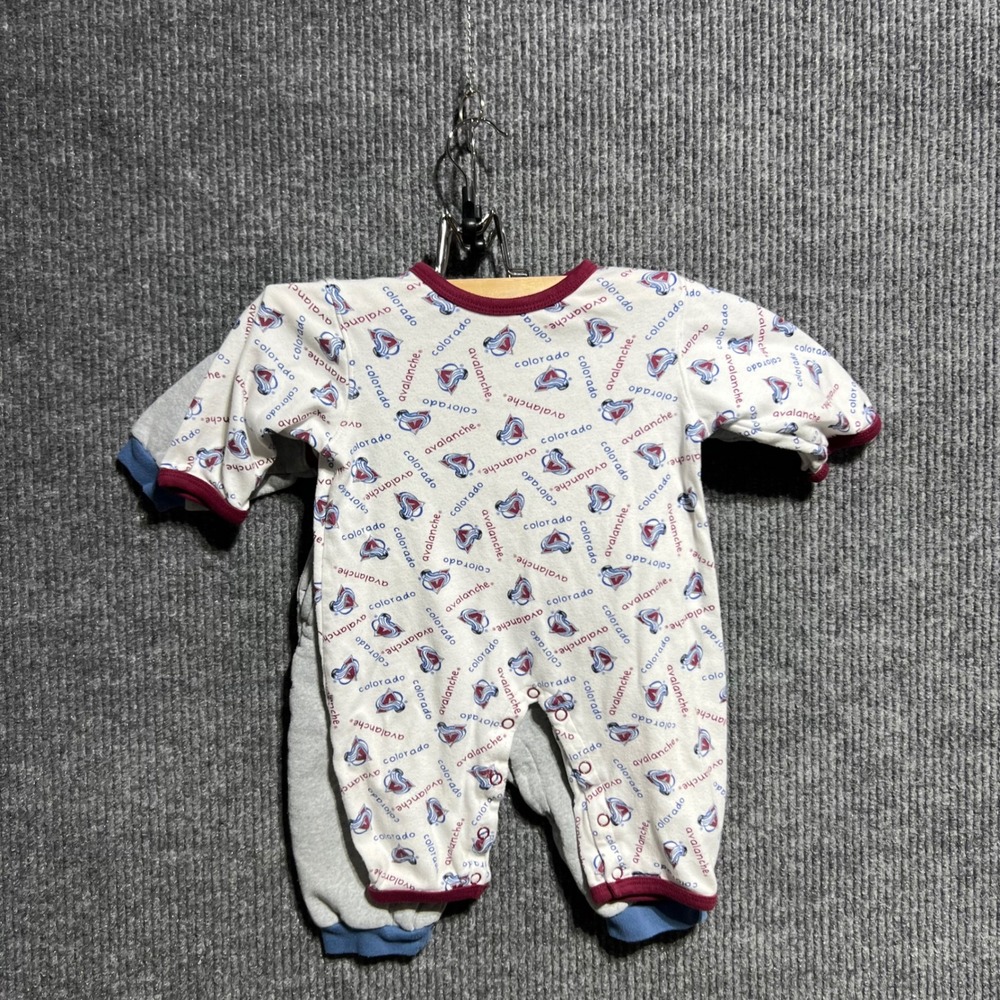Vintage Colorado Avalanche Romper Set Kids 12M Grey White NHL Hockey - Picture 4 of 10